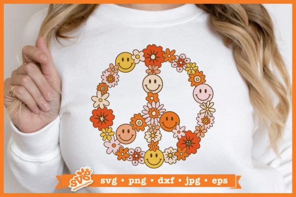 Download Floral Peace Sign SVG | Retro Hippie SVG - Peace Collection