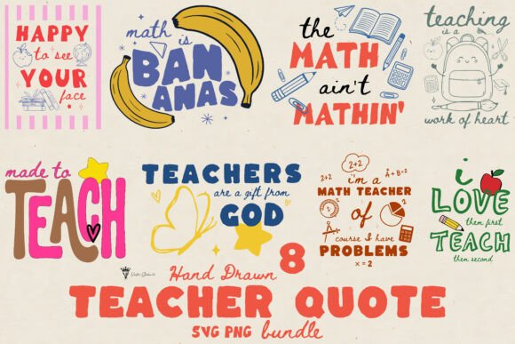 Download Hand Drawn Teacher Quotes SVG PNG Bundle - Teacher quotes svg Collection