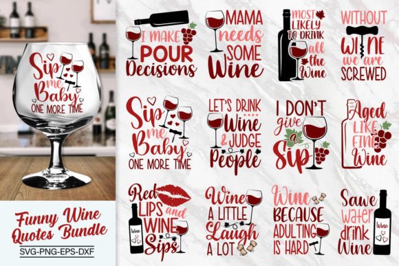 Download Funny Wine Quotes Bundle Svg - Funny Collection