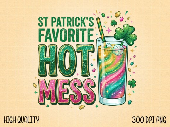 Download Funny St Patrick’s Day Glitter Drink PNG - Funny Collection